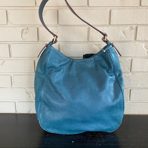 NWT Marc Jacobs Moto Purse Hopper Green Italian Leather Handbag NEW $498 Large - Picture 8 of 14